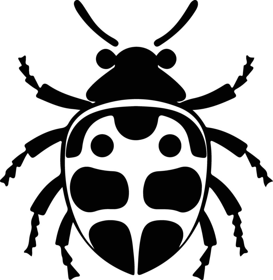 harlequin bug black silhouette vector