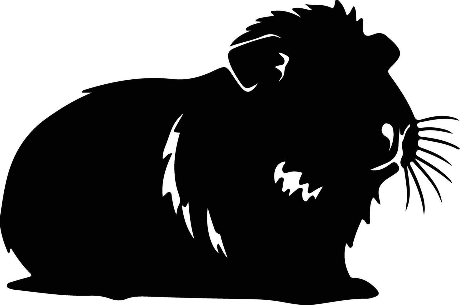 guinea pig black silhouette vector