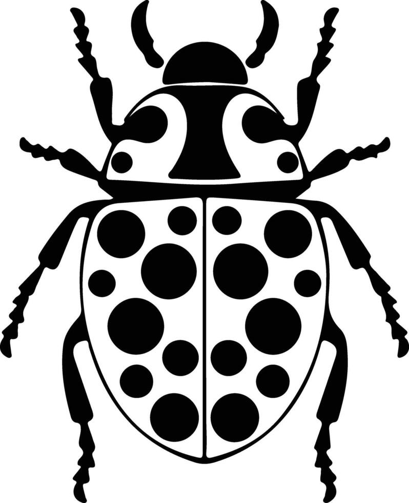 harlequin bug black silhouette vector