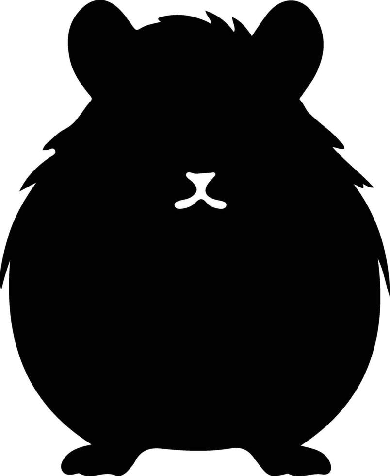 hamster black silhouette vector