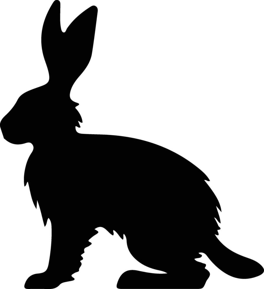 hare black silhouette vector