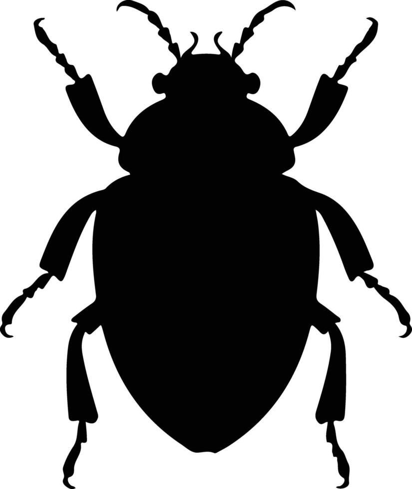 harlequin bug black silhouette vector