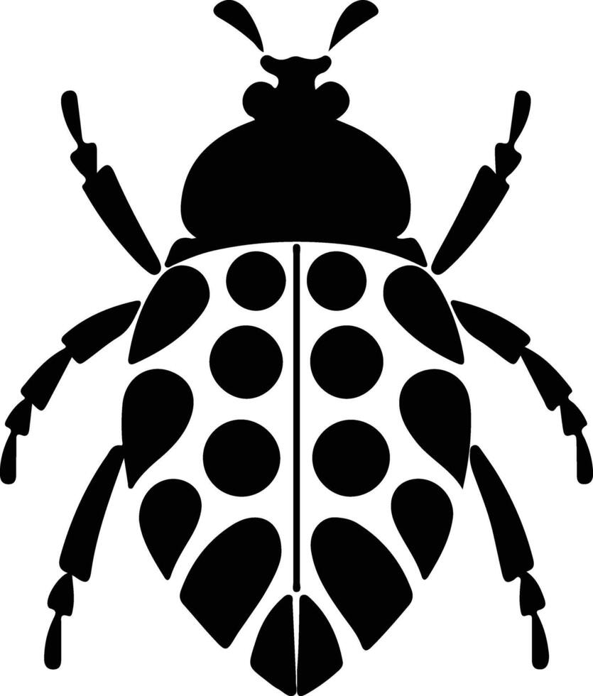 harlequin bug black silhouette vector
