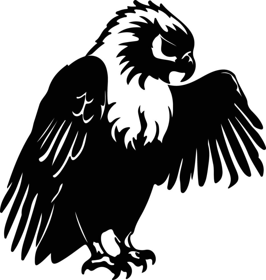 harpy eagle black silhouette vector