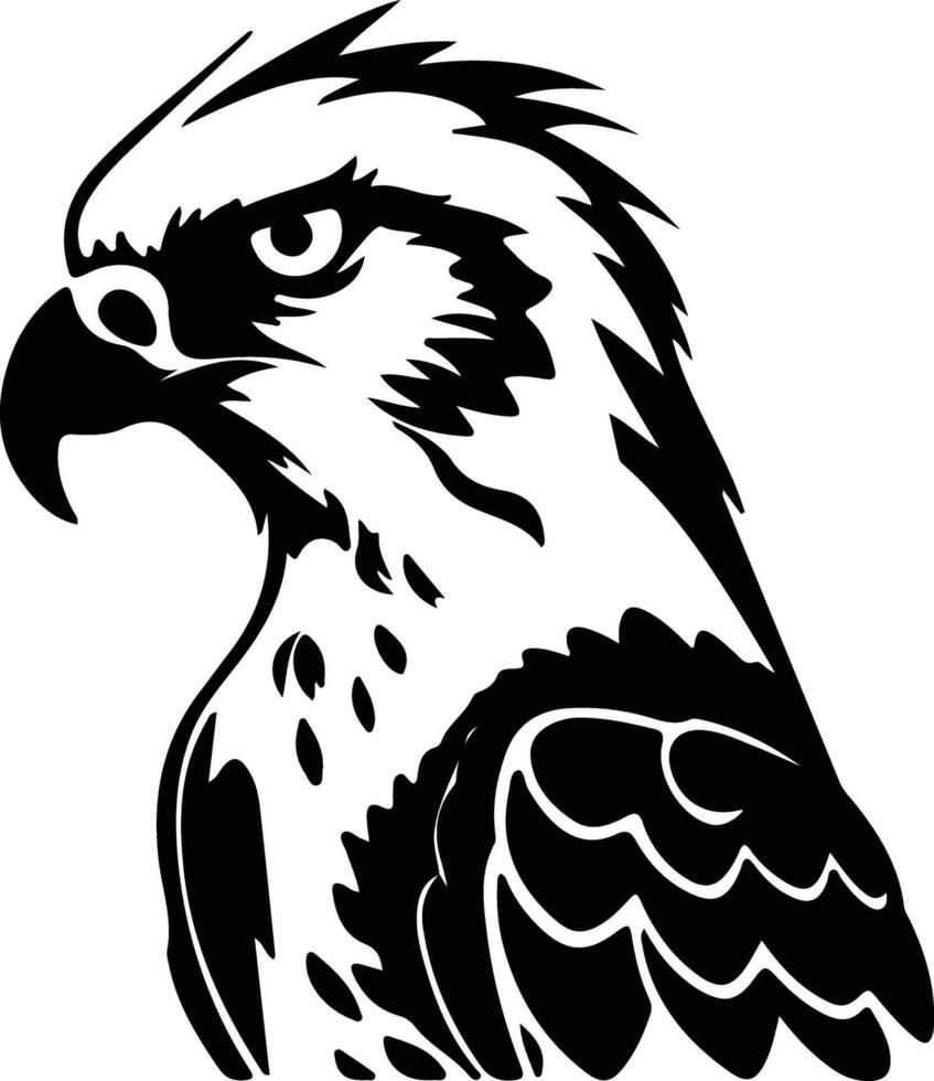 harpy eagle black silhouette vector