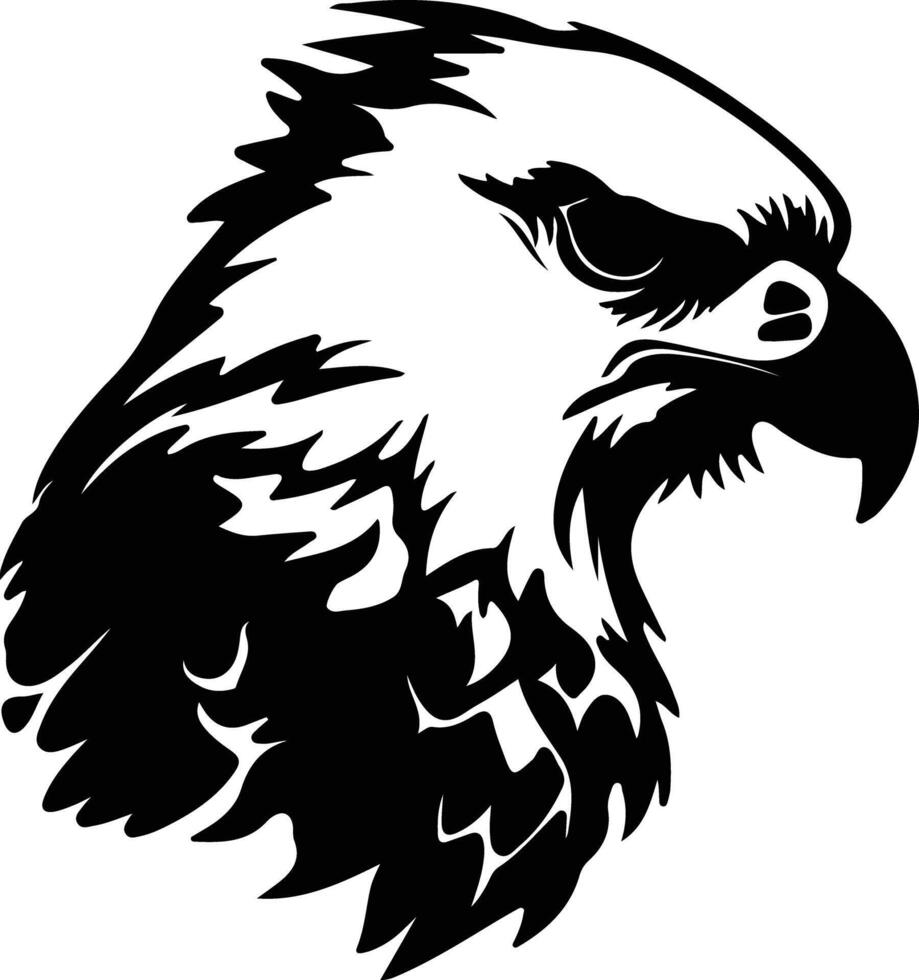 harpy eagle black silhouette vector