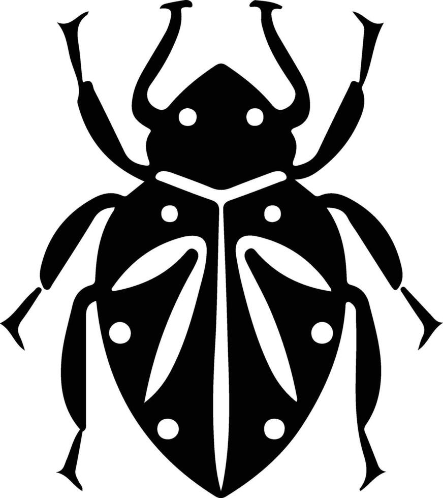 harlequin bug black silhouette vector