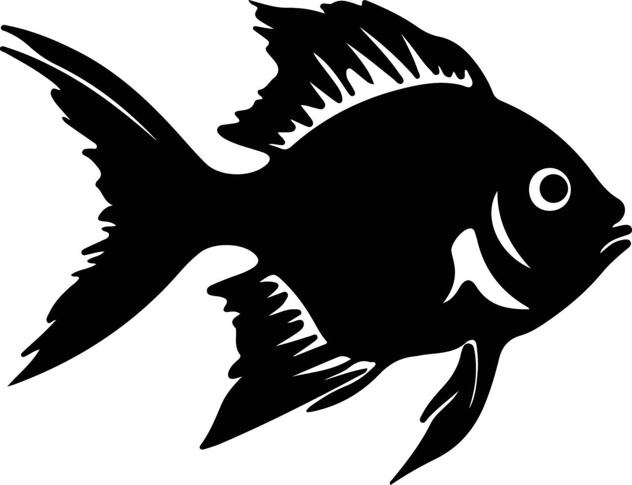 hatchetfish black silhouette vector