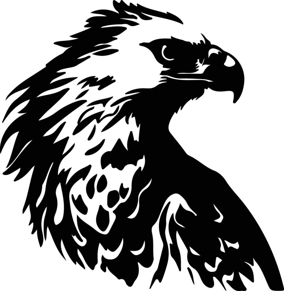 arpía águila negro silueta vector