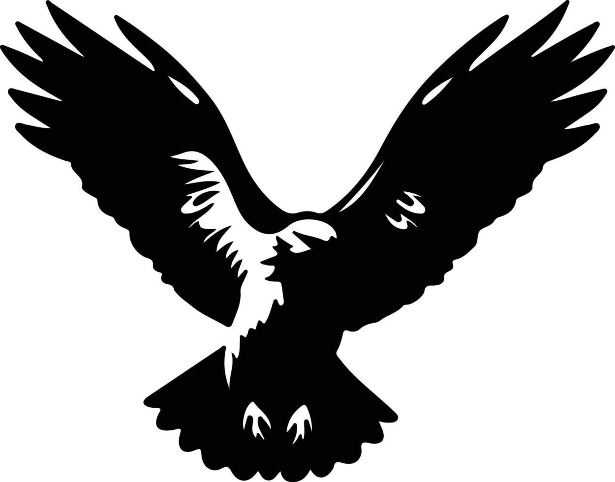 hawk black silhouette vector