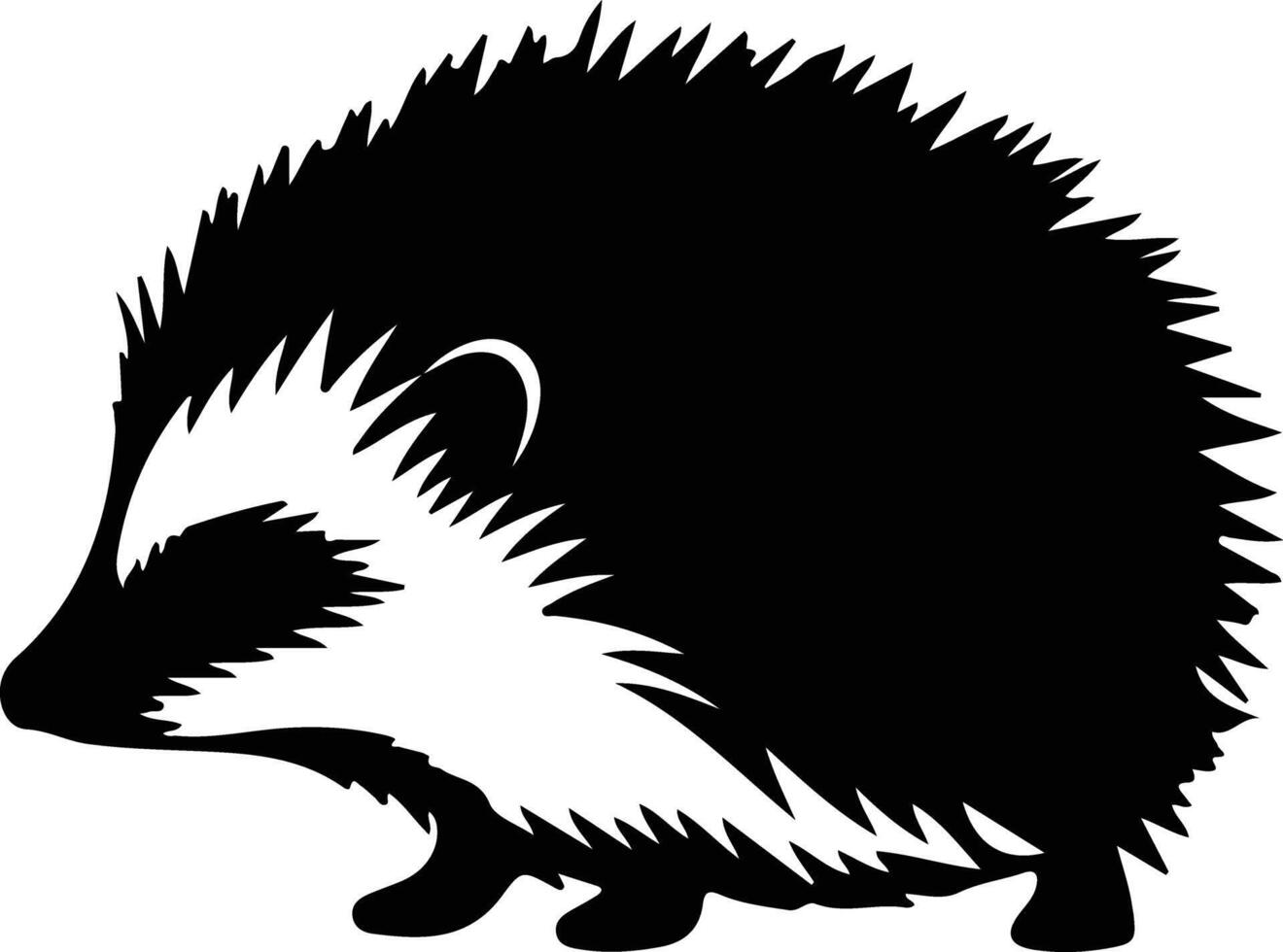 hedgehog black silhouette vector