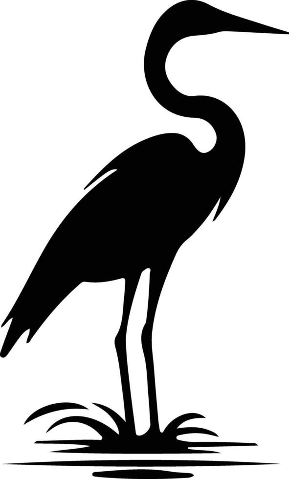 heron black silhouette vector