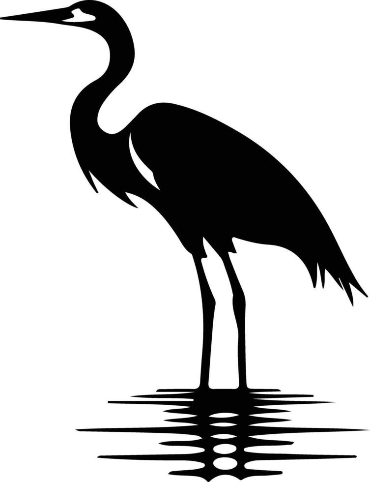 heron black silhouette vector