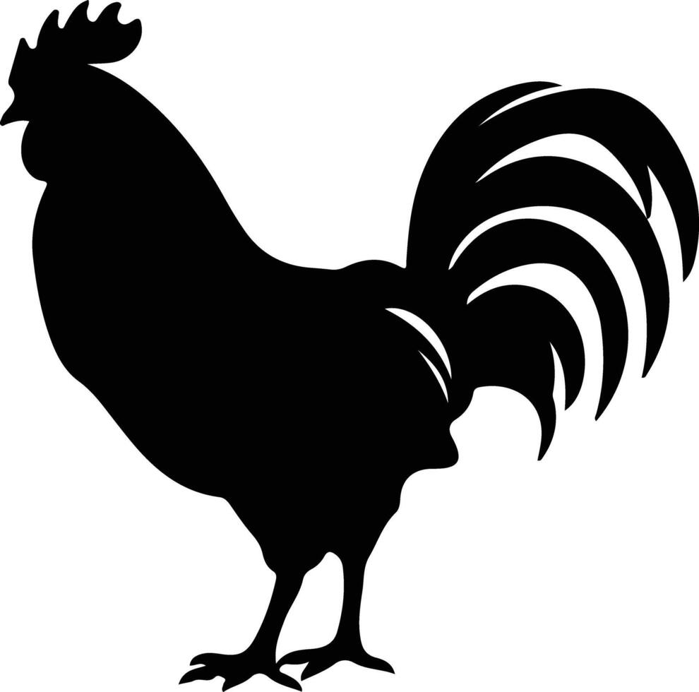 hen black silhouette vector