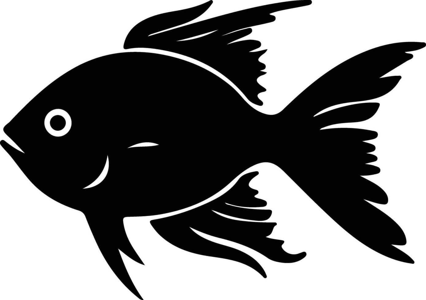 hatchetfish black silhouette vector