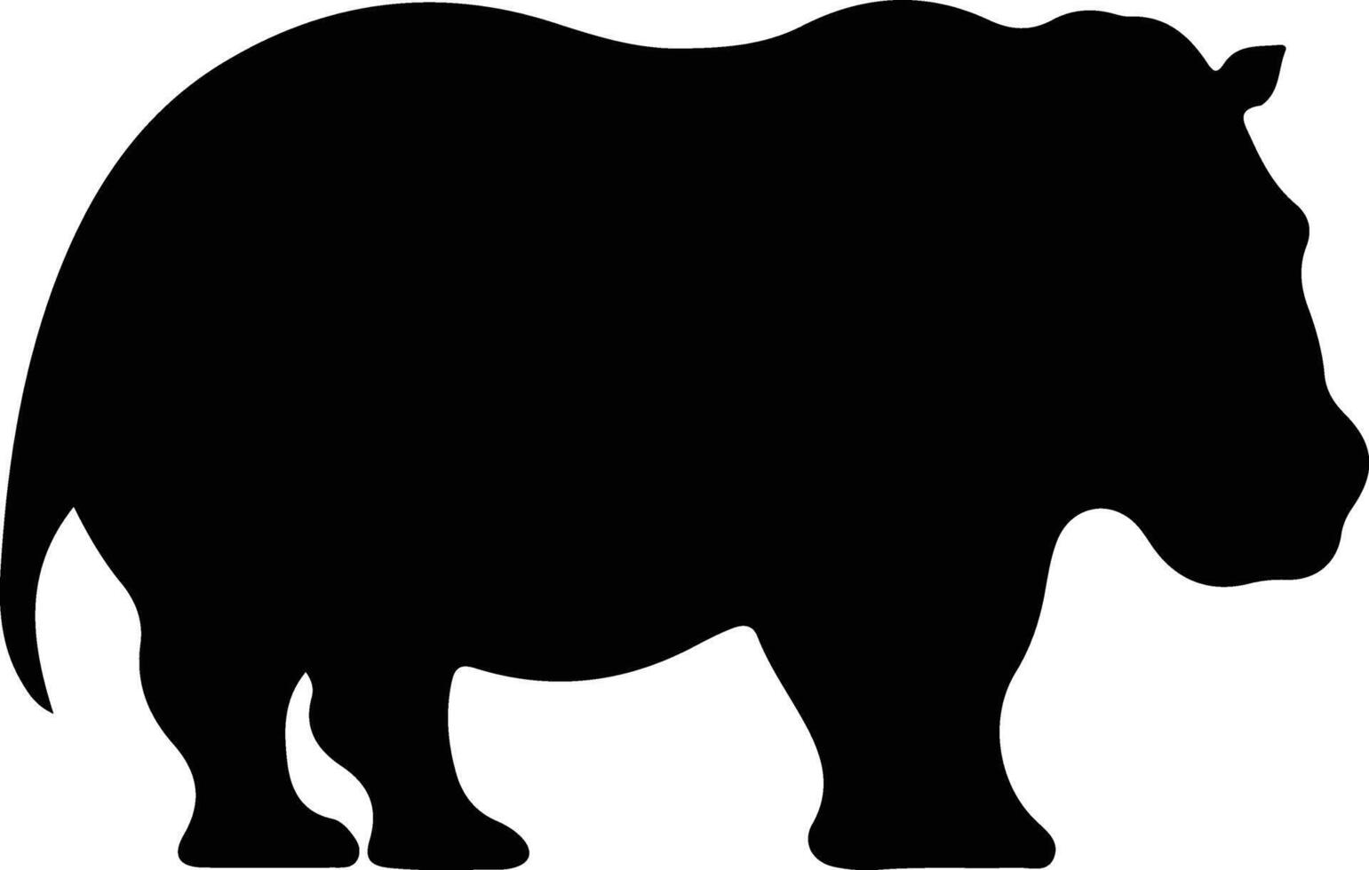 hippo black silhouette vector