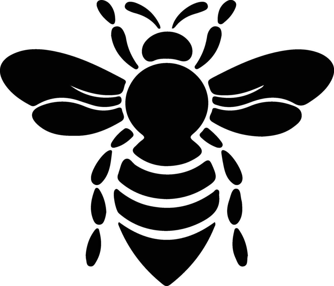 honey bee black silhouette vector