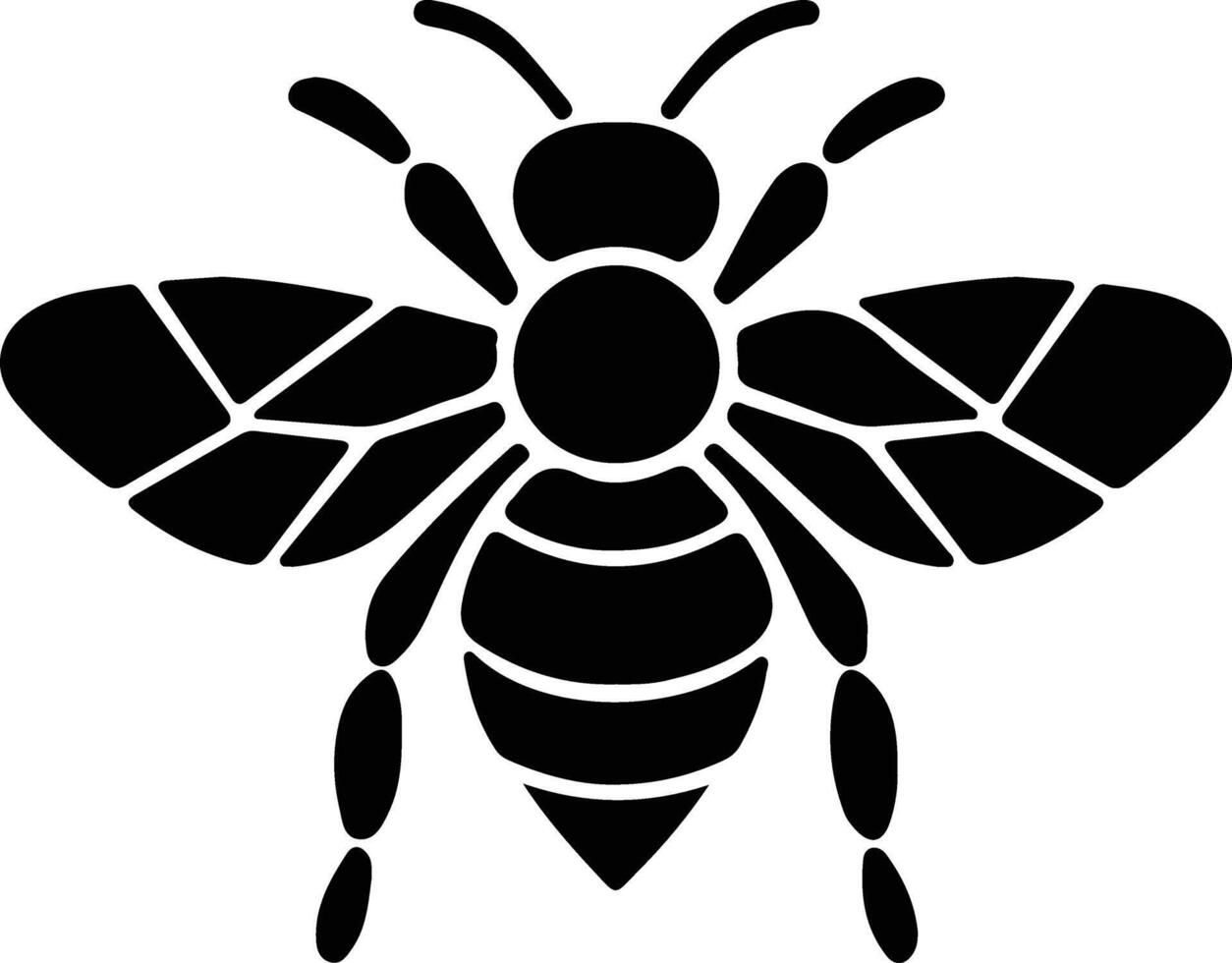 honey bee black silhouette vector