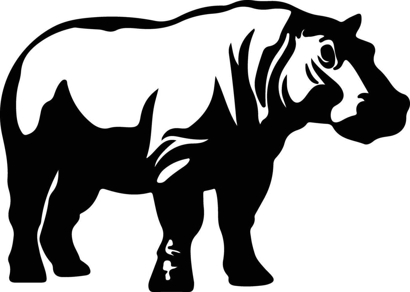 hippopotamus black silhouette vector