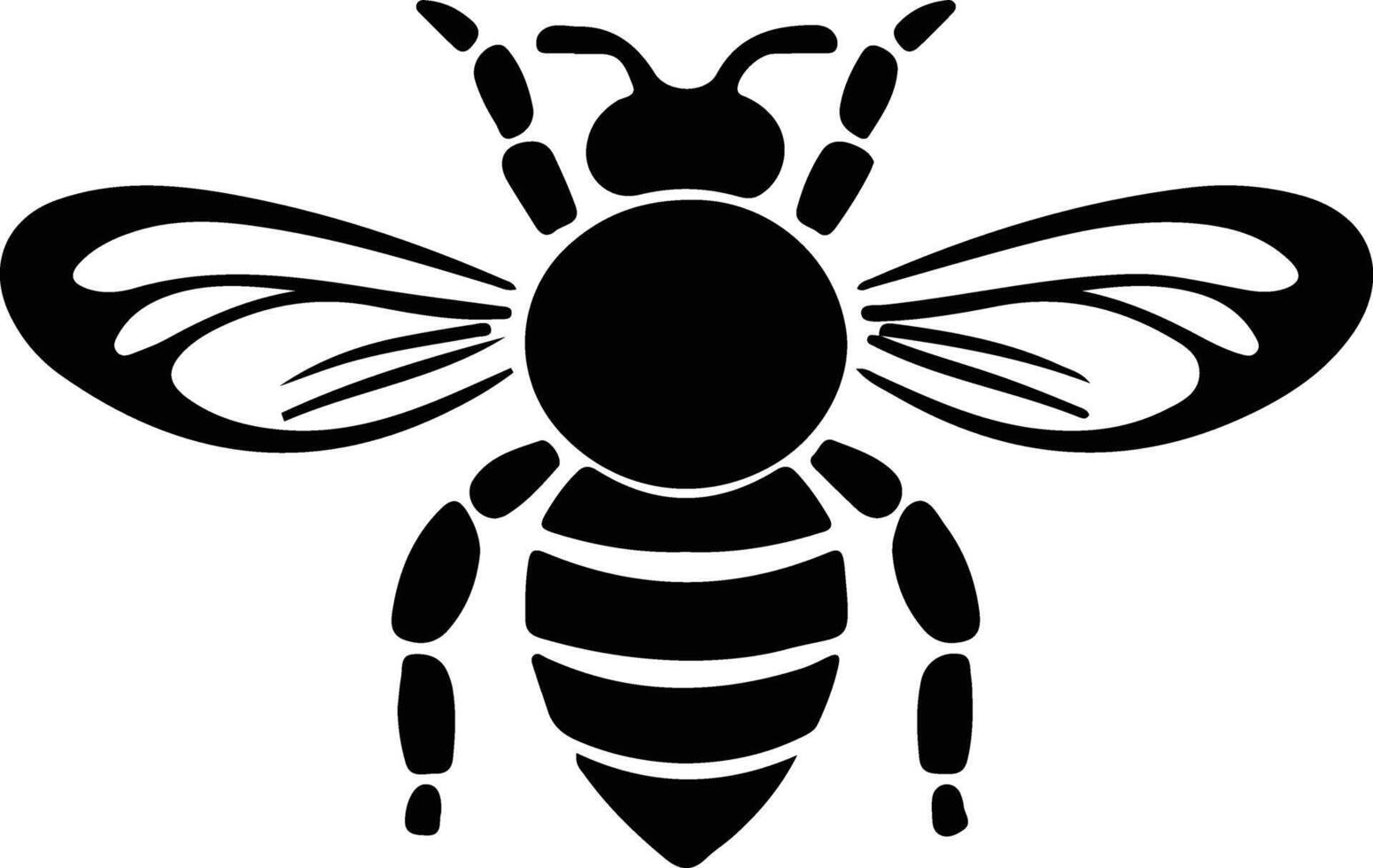 honey bee black silhouette vector