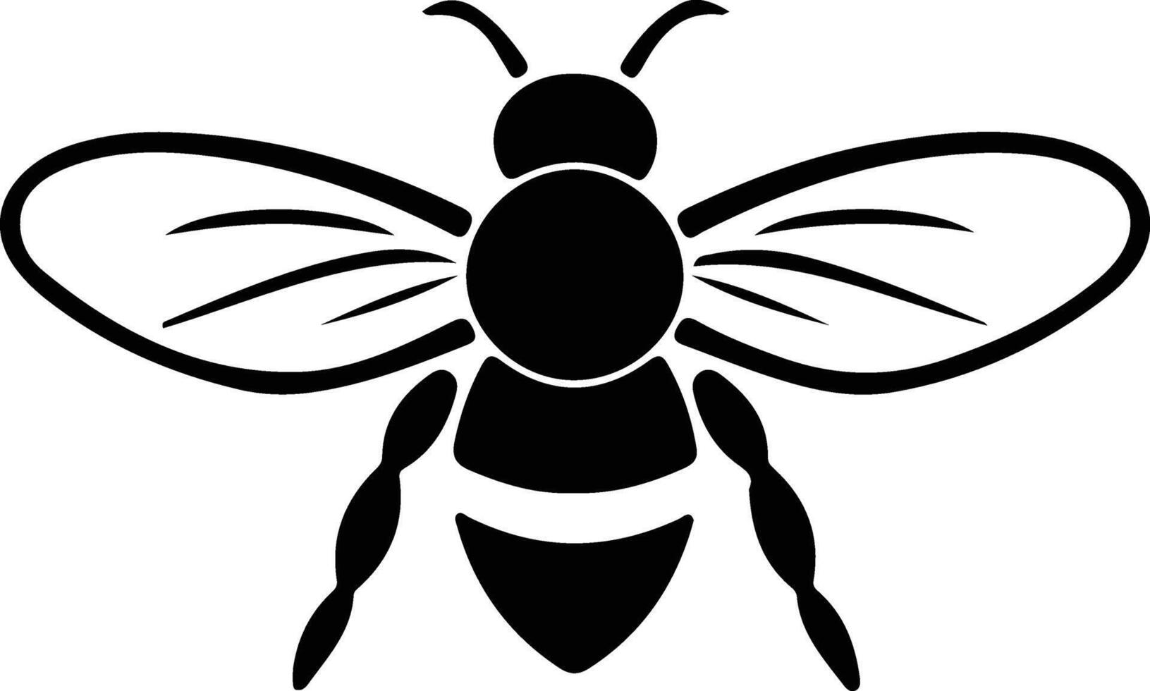 honey bee black silhouette vector