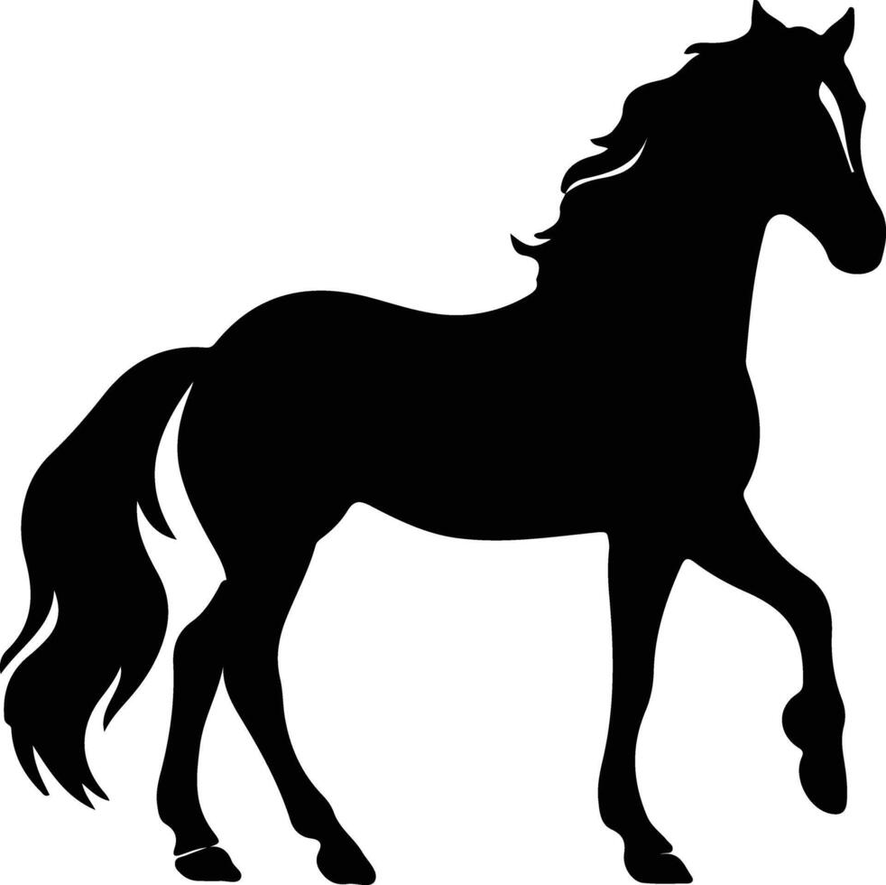 horse black silhouette vector