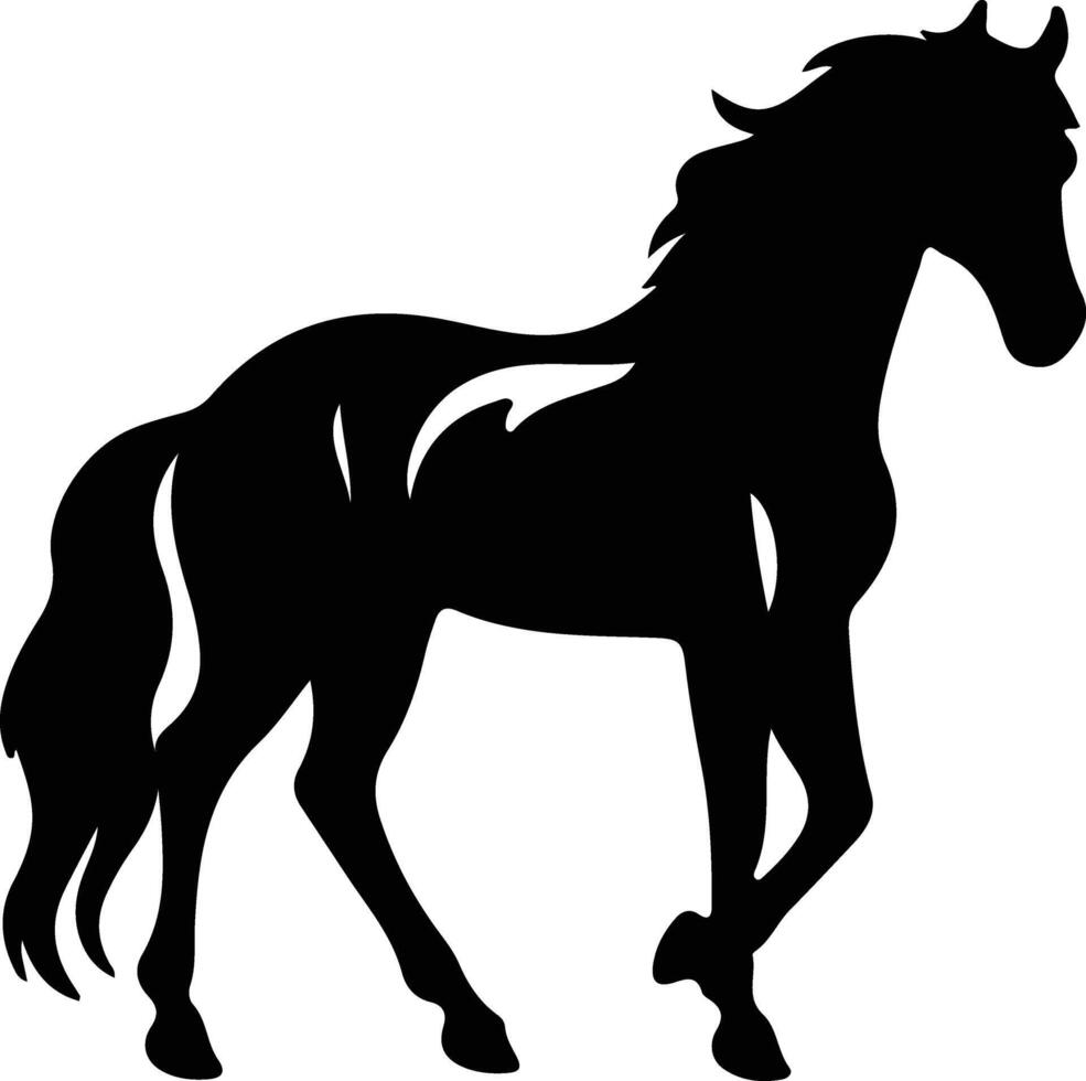 horse black silhouette vector