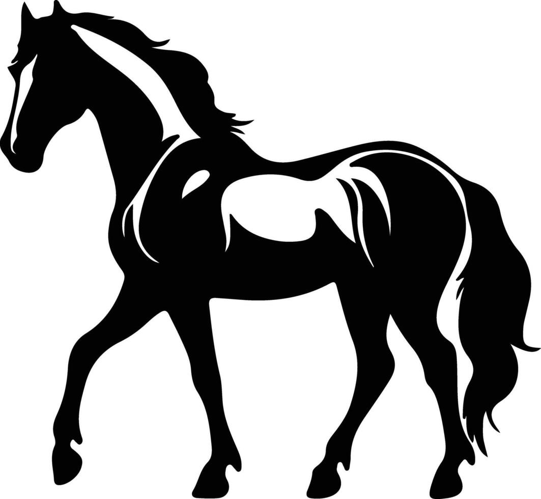 horse black silhouette vector