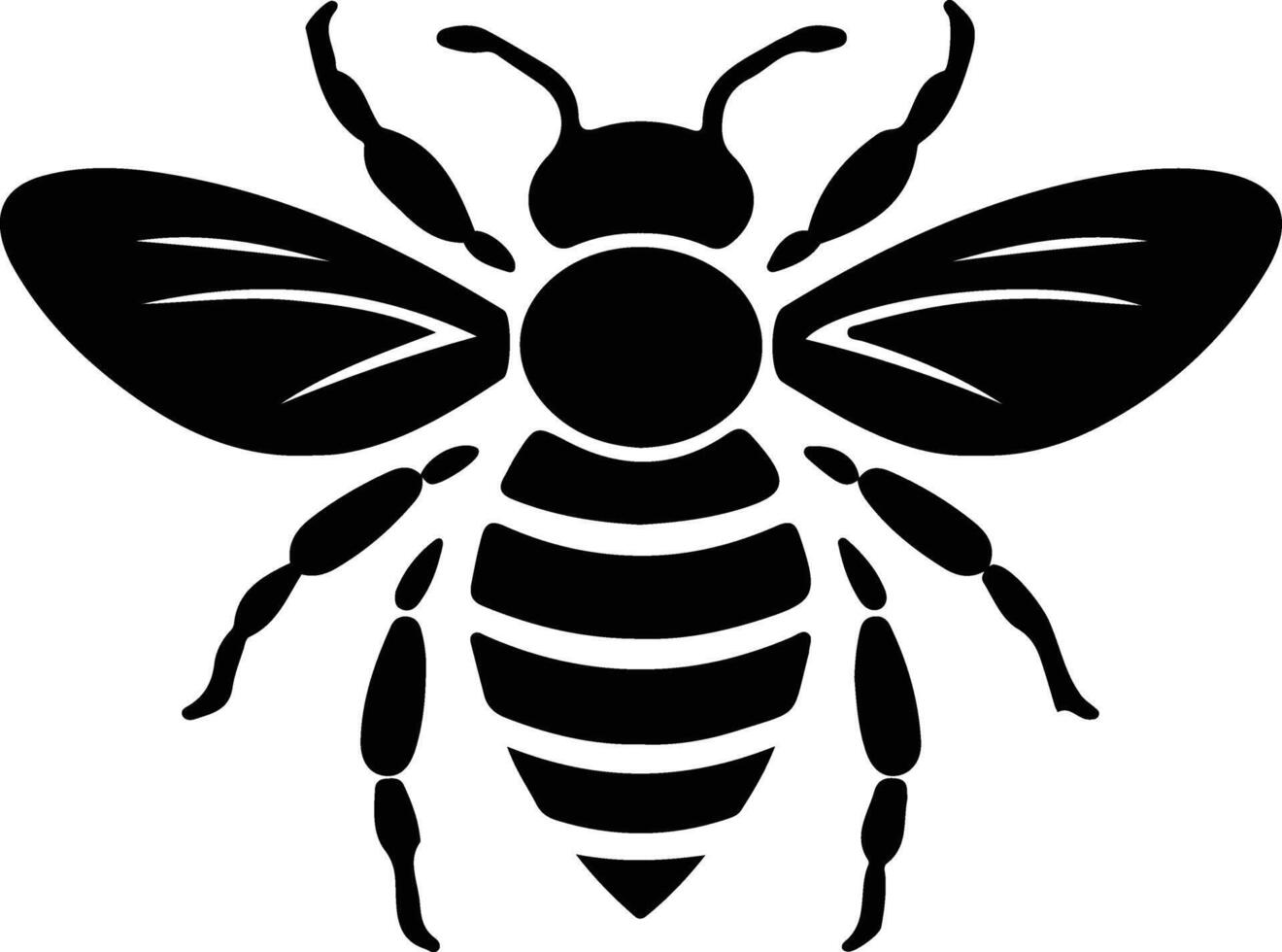 honey bee black silhouette vector