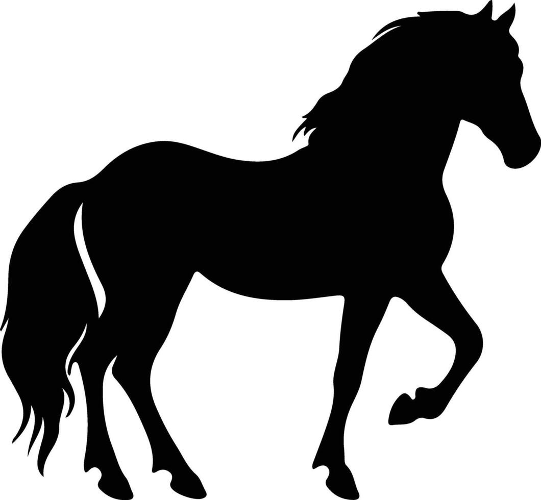 silueta de caballo negro vector