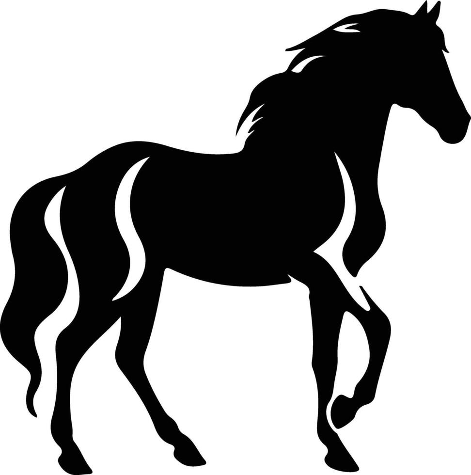 silueta de caballo negro vector