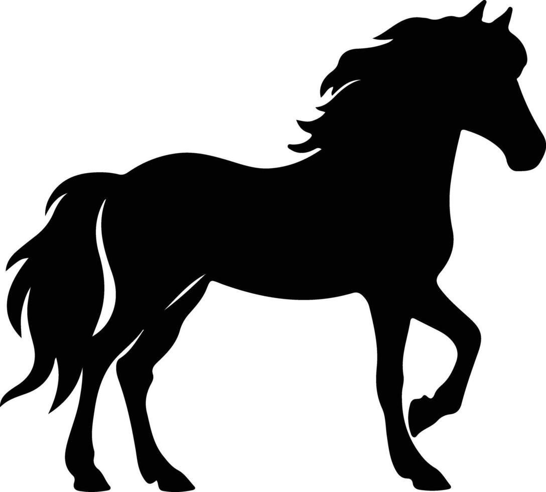 horse black silhouette vector