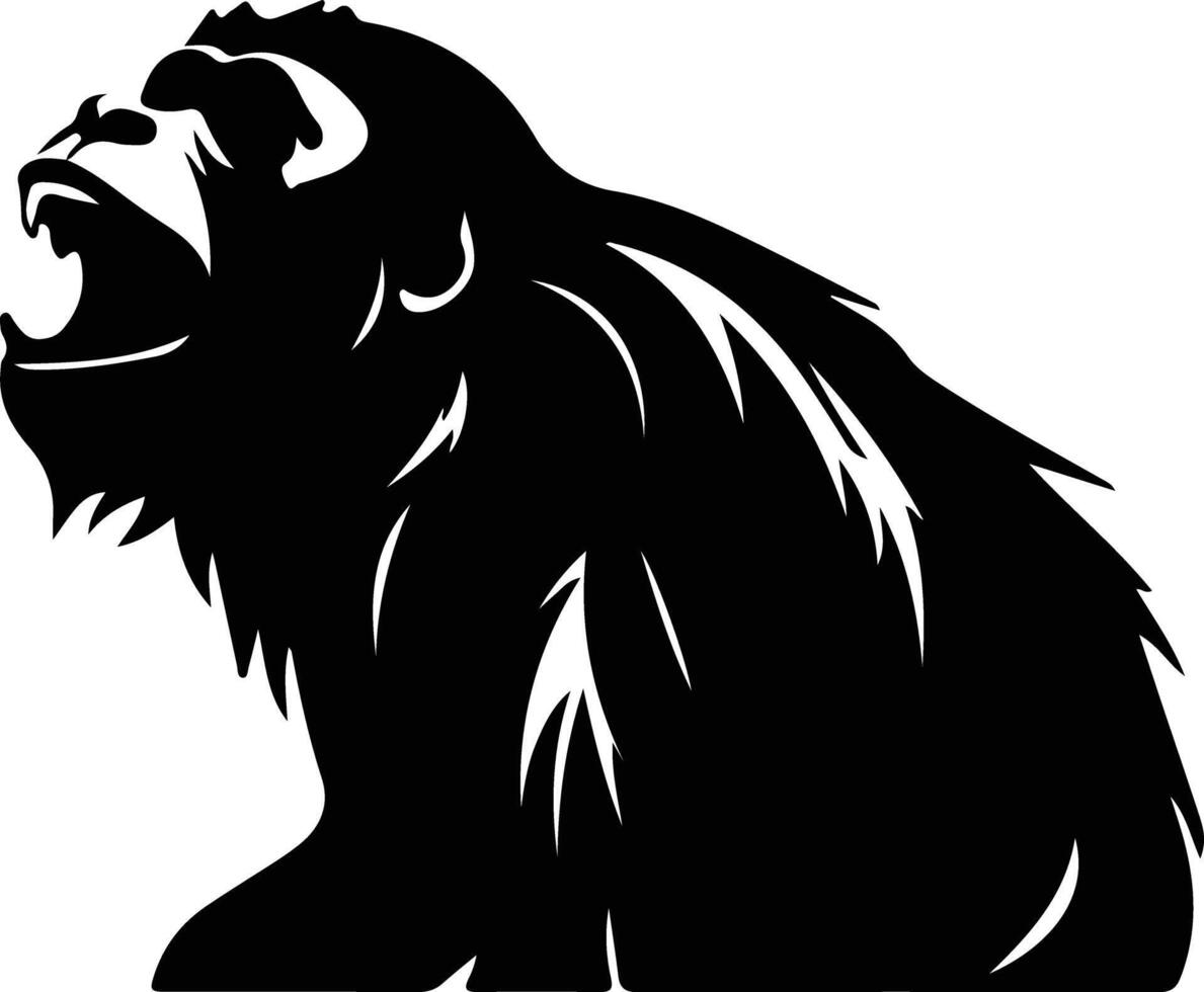 howler monkey black silhouette vector