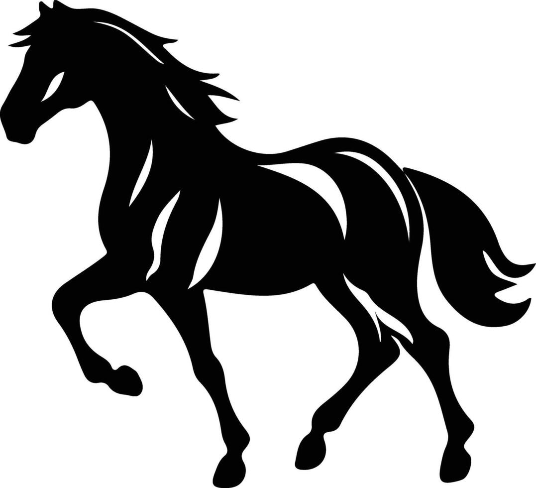 horse black silhouette vector