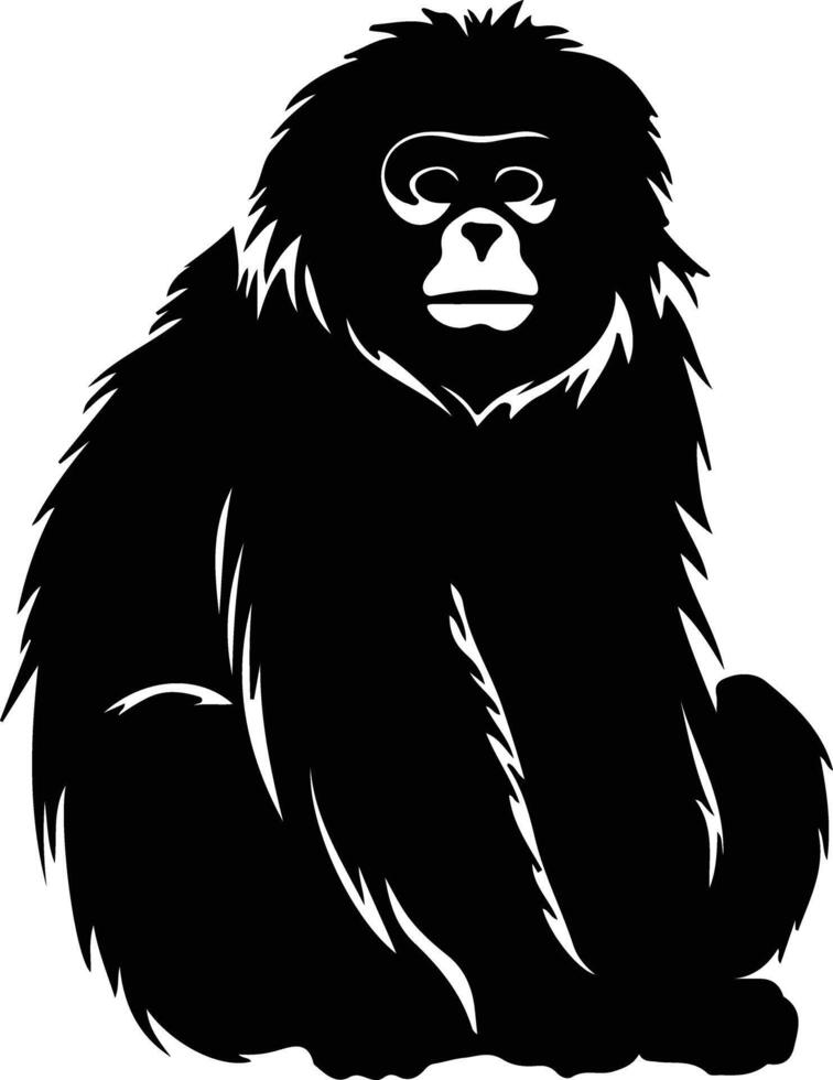 howler monkey black silhouette vector