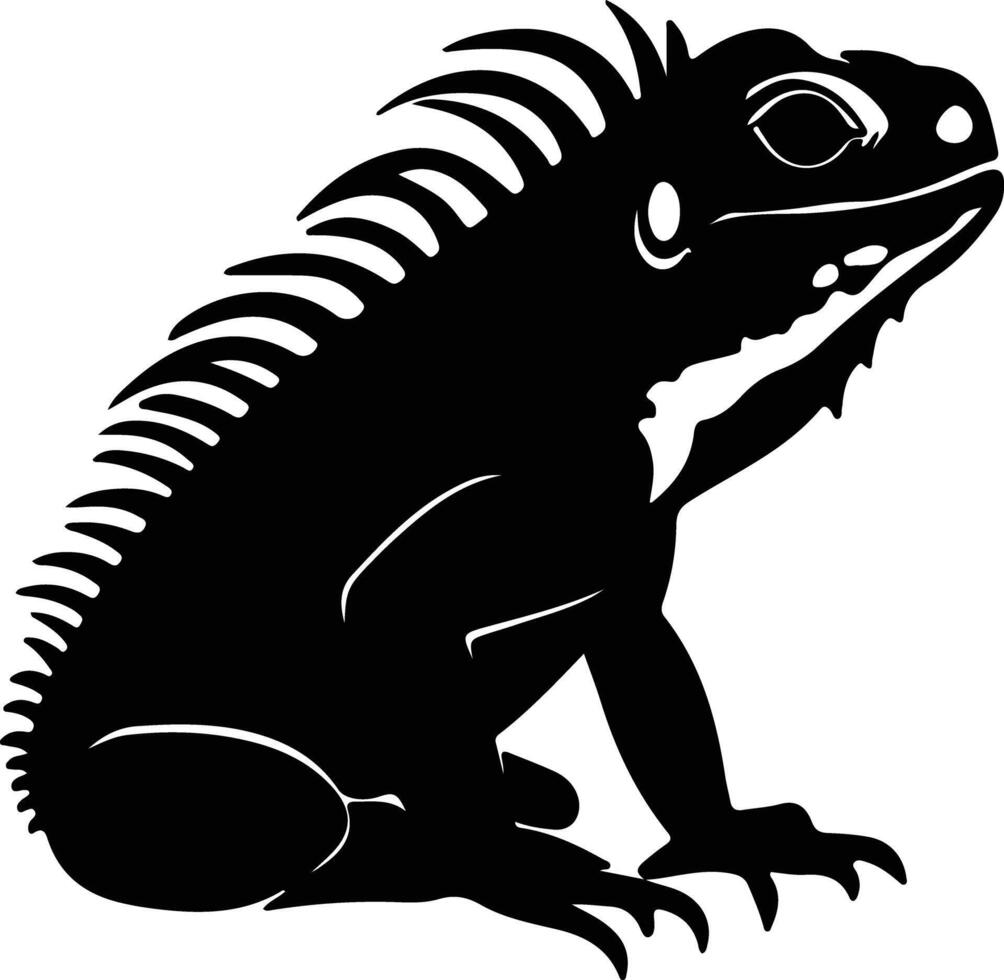 iguana black silhouette vector