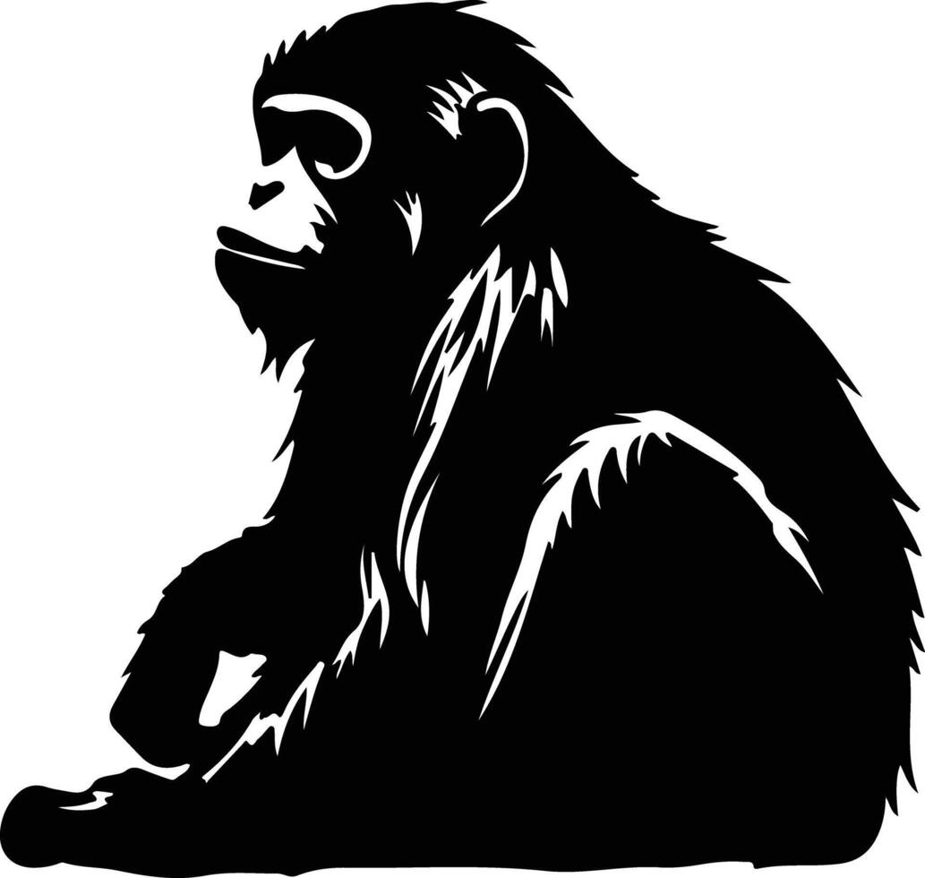 howler monkey black silhouette vector