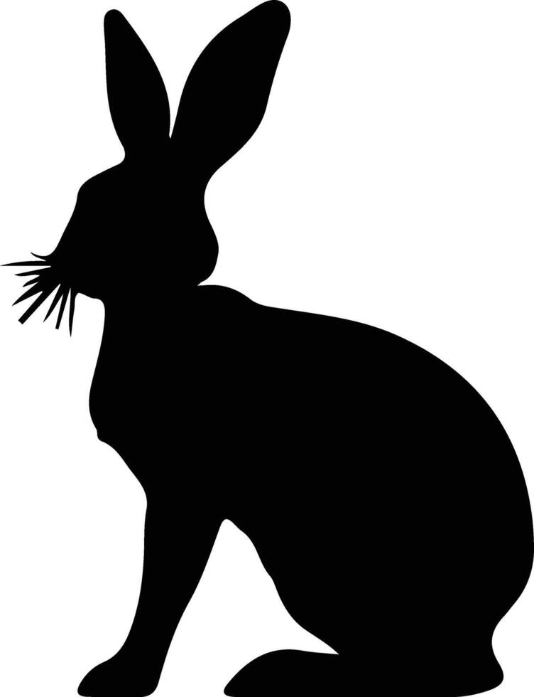 jack rabbit black silhouette vector