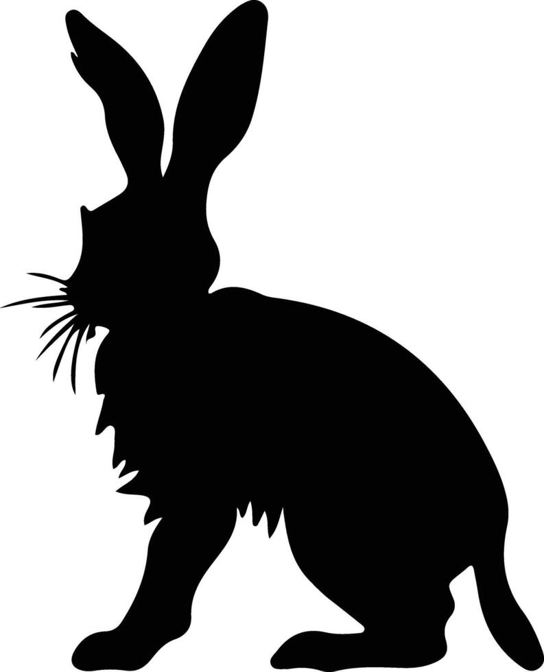 jack rabbit black silhouette vector