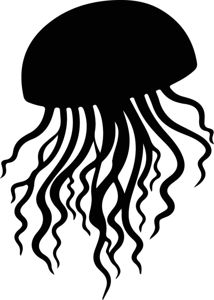 jellyfish black silhouette vector