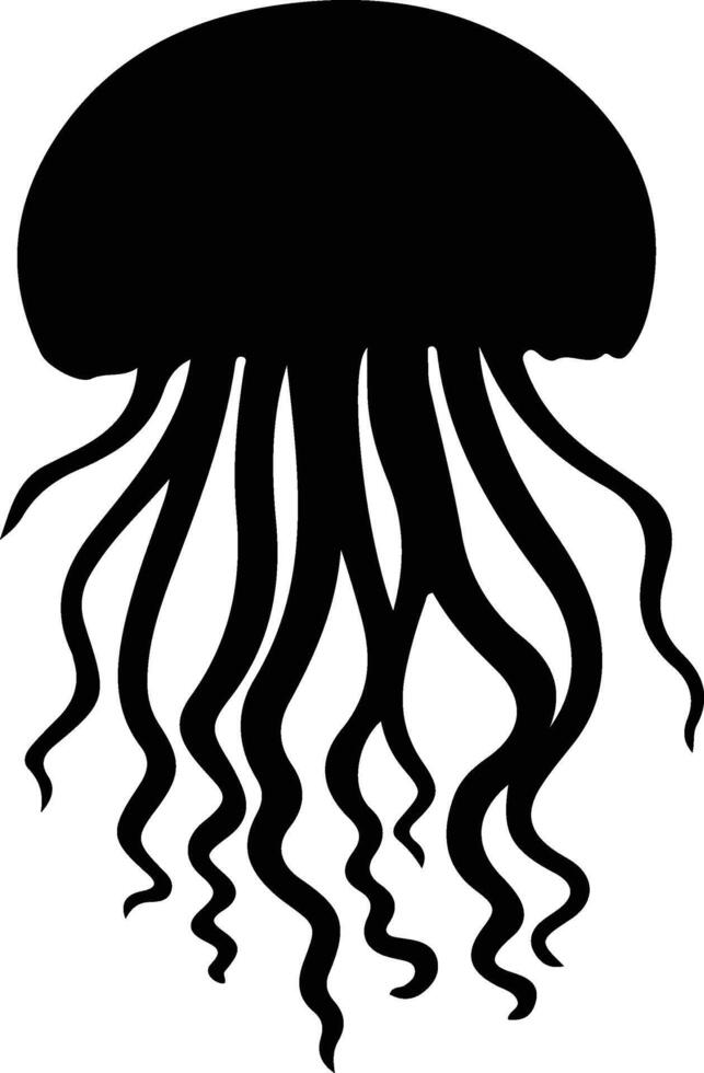 jellyfish black silhouette vector