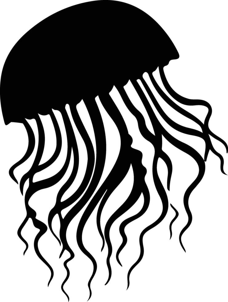 jellyfish black silhouette vector