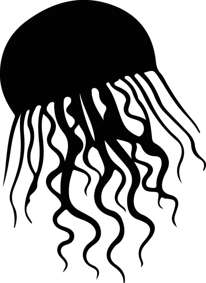 Medusa negro silueta vector