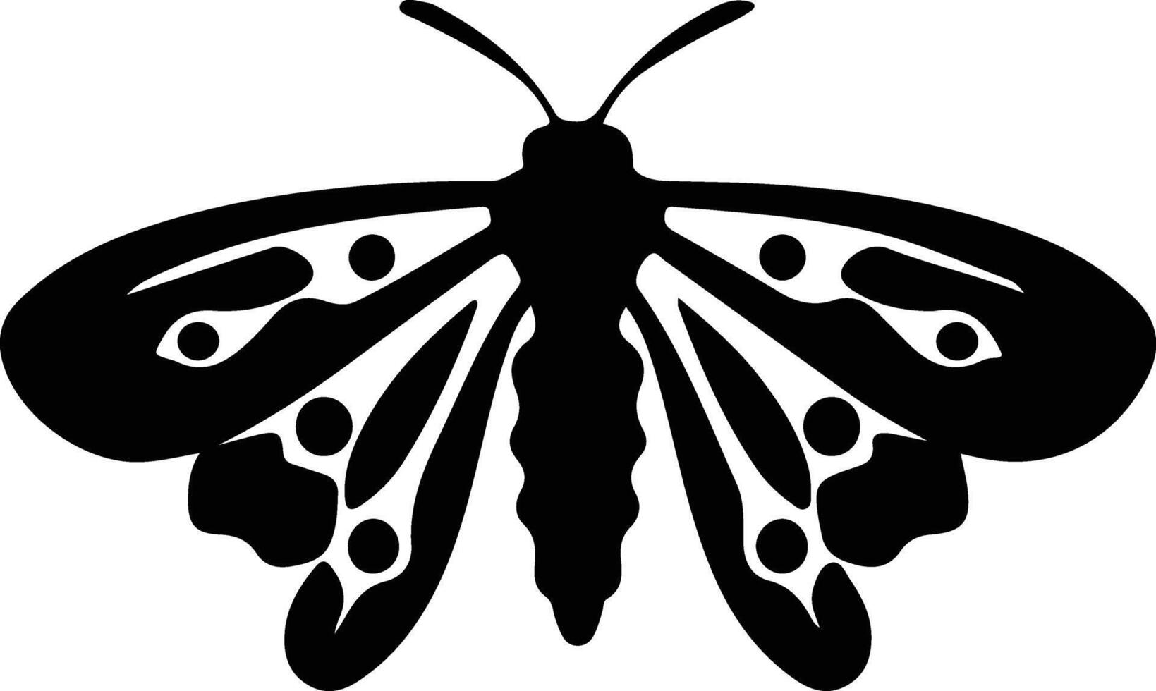 jumping bean moth black silhouette vector