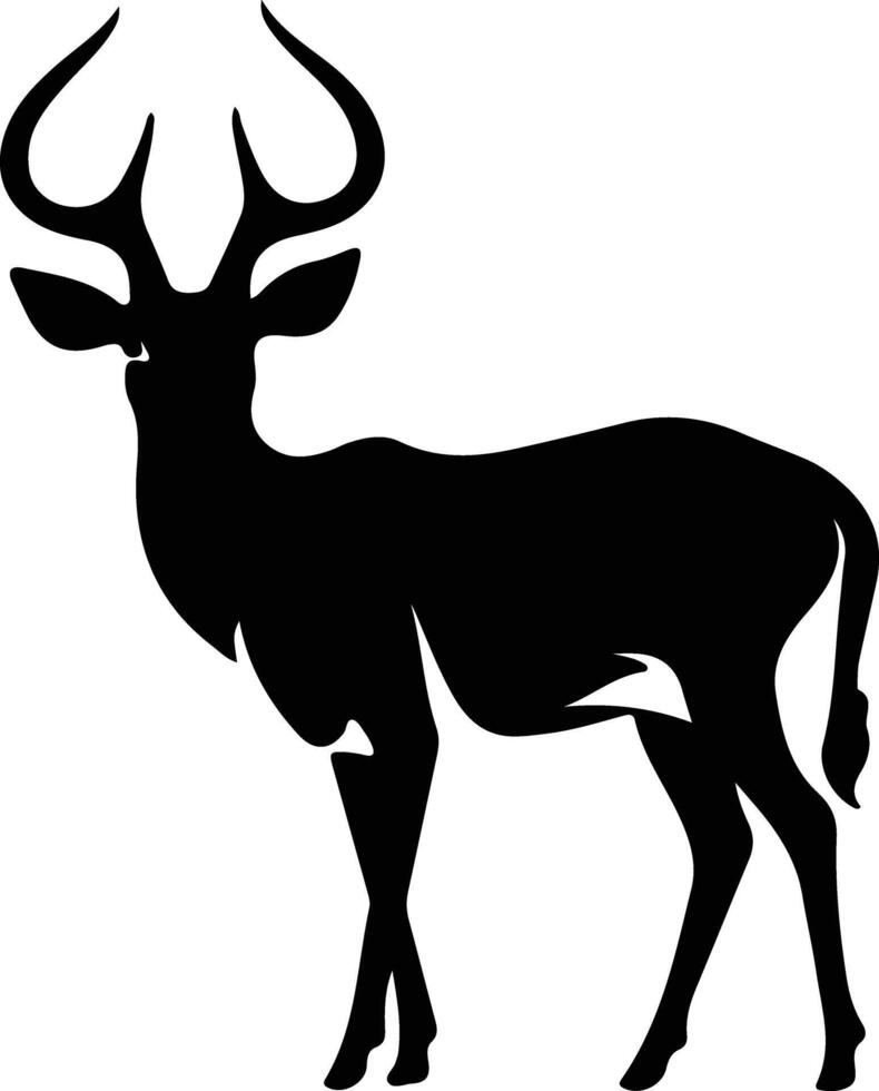 Kudu negro silueta vector