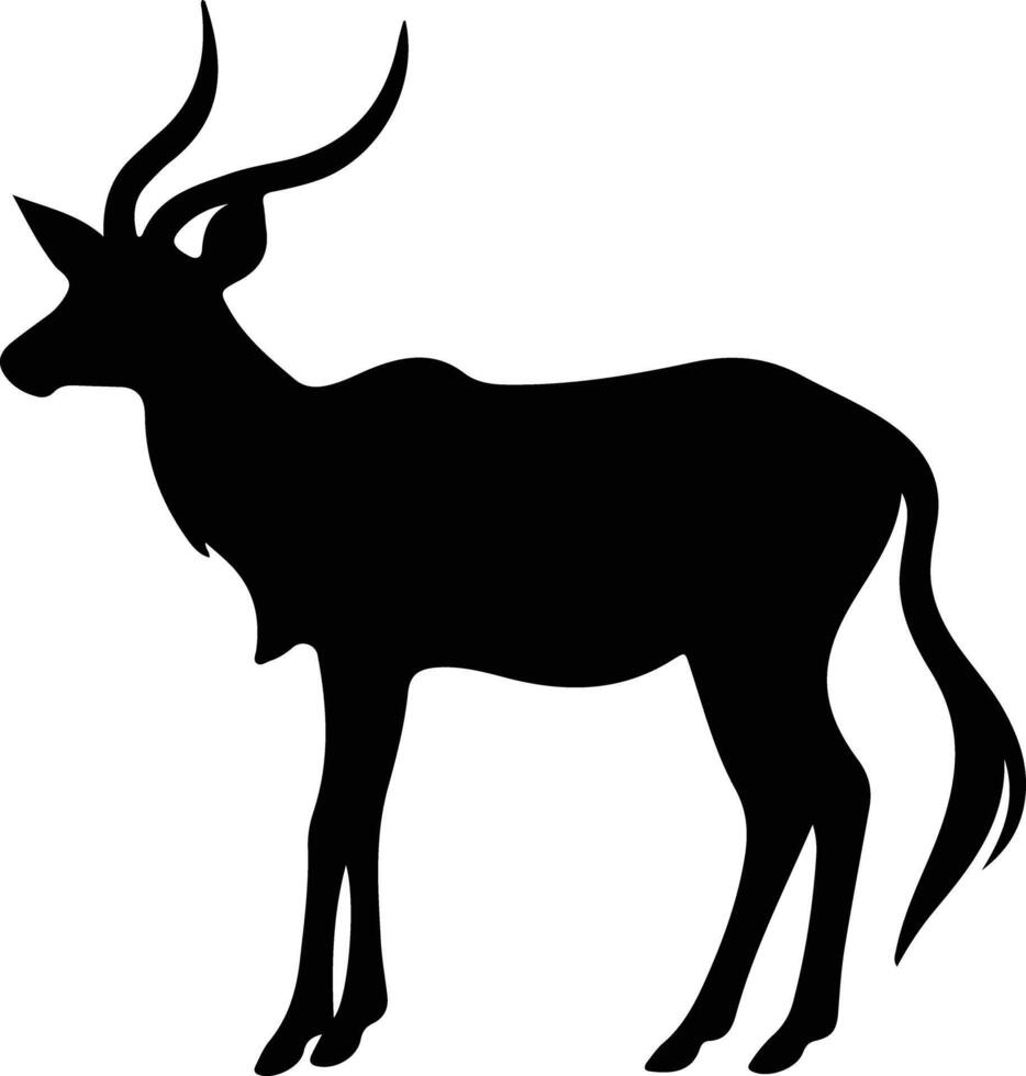 Kudu black silhouette vector