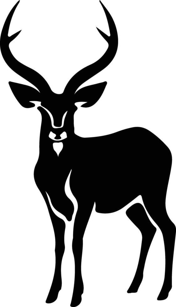 Kudu negro silueta vector