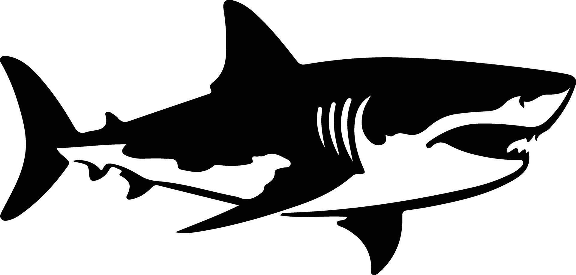 Megalodon black silhouette vector