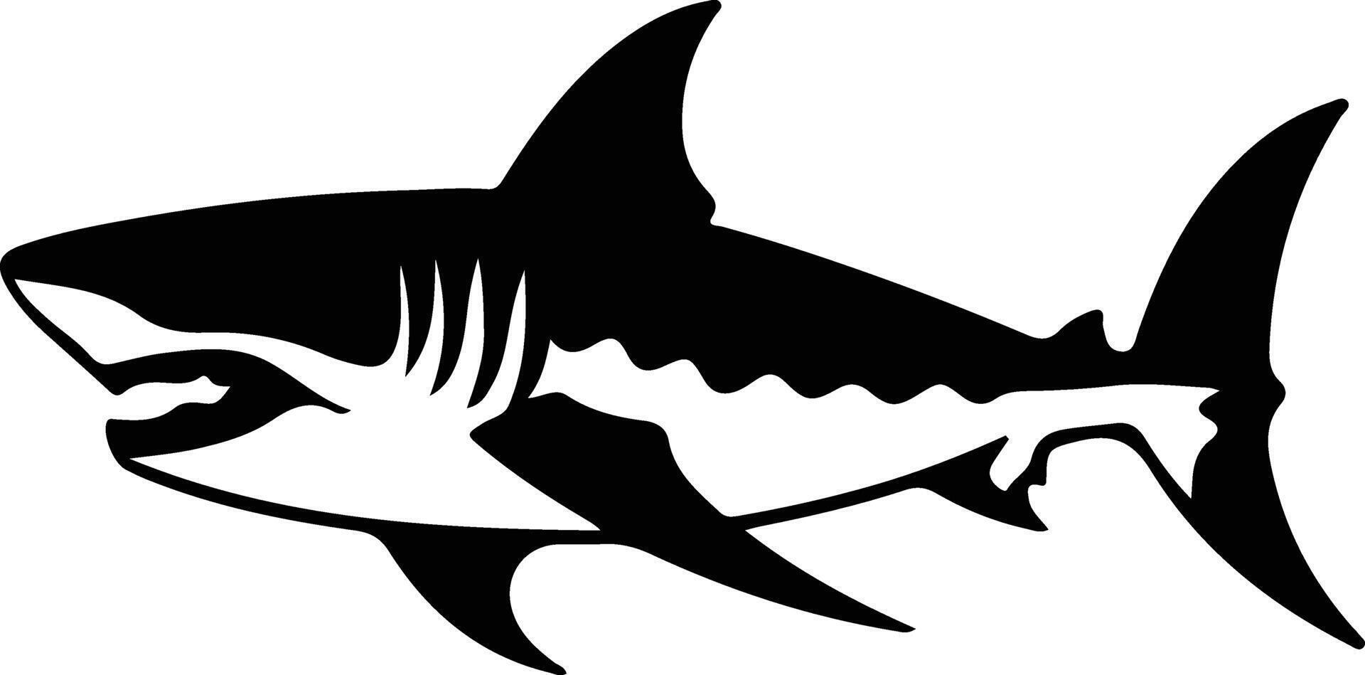 Megalodon black silhouette vector