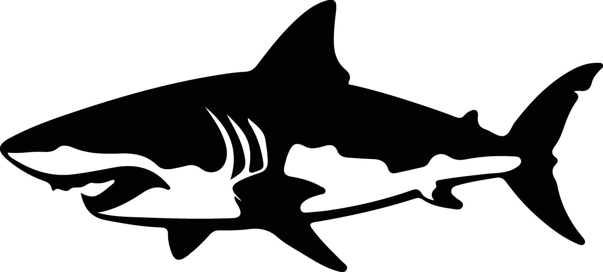 Megalodon black silhouette vector